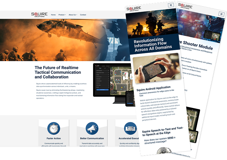 Image of example screens from Squire Solutions website.